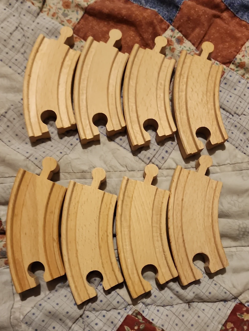 Lot Of 8 Brio Vintage Wooden Small Curved Train Tracks